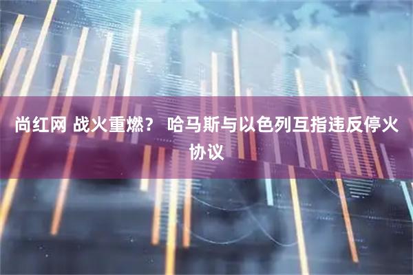 尚红网 战火重燃？ 哈马斯与以色列互指违反停火协议
