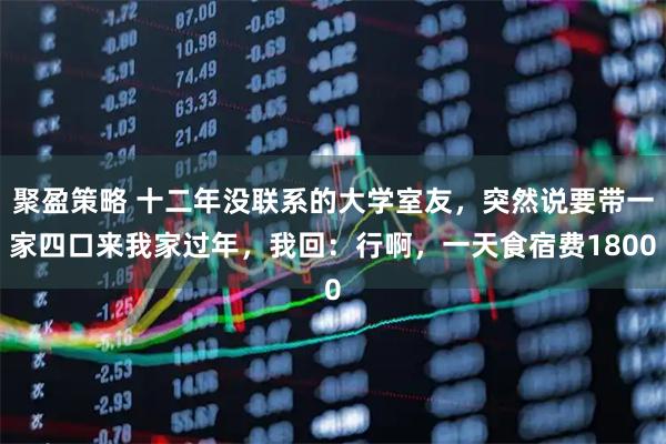 聚盈策略 十二年没联系的大学室友，突然说要带一家四口来我家过年，我回：行啊，一天食宿费1800